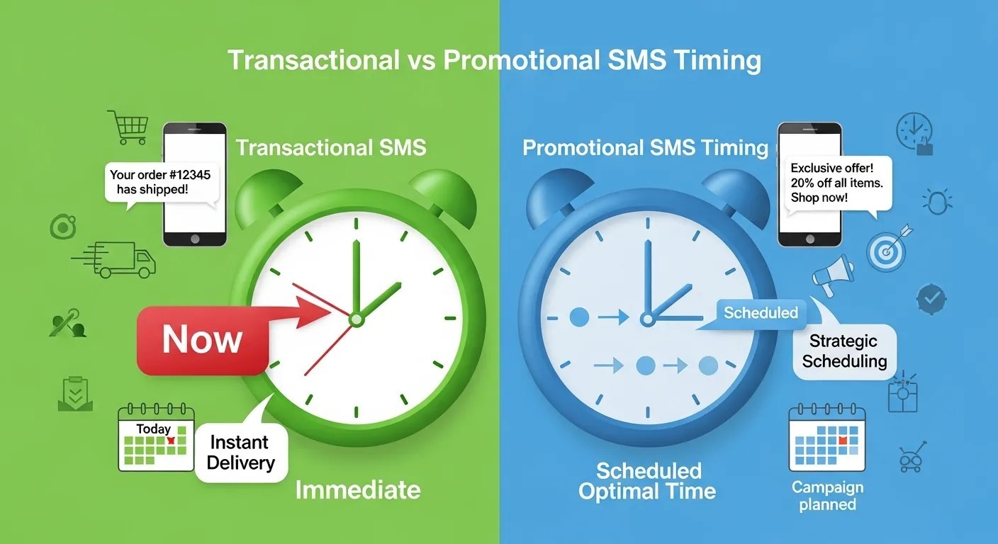 Transactional vs Promotional SMS Timing
