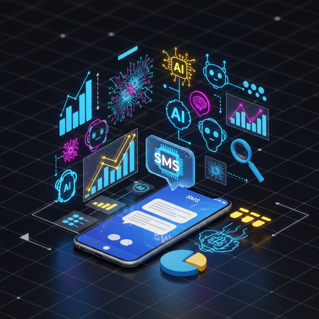 AI SMS marketing analytics on smartphone