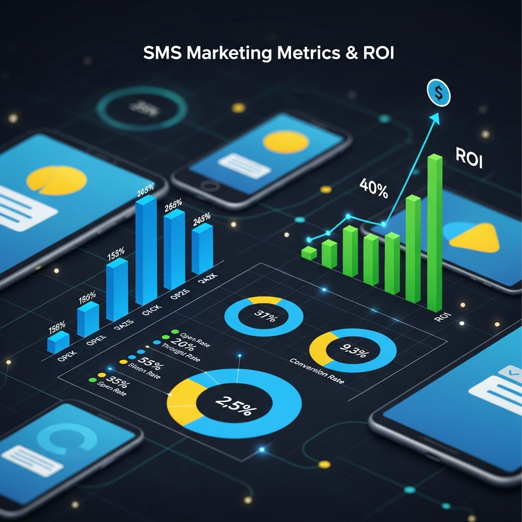 SMS marketing ROI visualization with charts